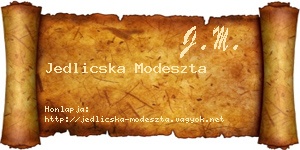 Jedlicska Modeszta névjegykártya